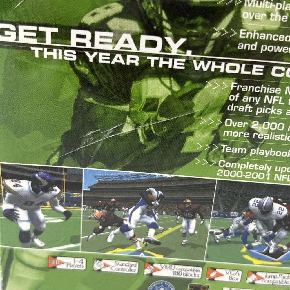 NFL 2K1‎ Sega Dreamcast Football Game 2000 Jewel Case